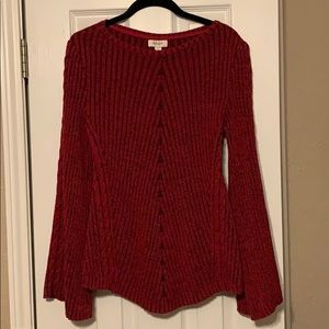 Women’s Style & Co Ribbed Red Sweater Size M